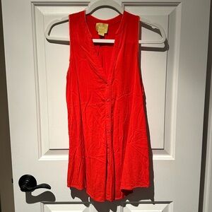 Maeve Red Sleeveless Button Front Tank Top. Size 4